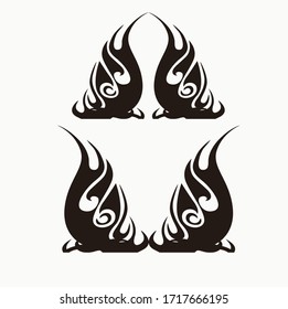Vektor Stok Flame Tattoo Tribal Vector Design Fire (Tanpa Royalti) 60608735...