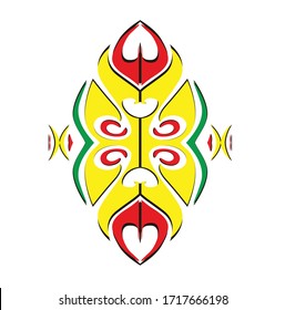 Tribal art tattoo set with Maori ethnic elements, wall ornament