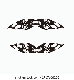 Tribal art tattoo set with Maori ethnic elements, wall ornament