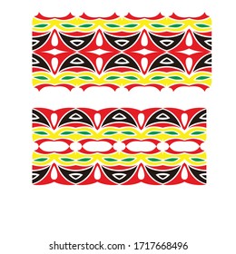 Tribal art tattoo set with Maori ethnic elements, wall ornament