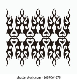 Tribal art tattoos are arranged with Maori ethnic elements frescos

