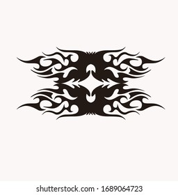 Tribal art tattoos are arranged with Maori ethnic elements frescos

