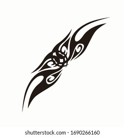 Tribal art tattoos are arranged with Maori ethnic elements frescos