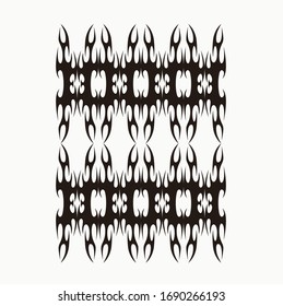 Tribal art tattoos are arranged with Maori ethnic elements frescos