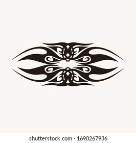 Tribal art tattoos are arranged with Maori ethnic elements frescos