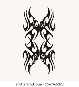 Tribal art tattoos are arranged with Maori ethnic elements frescos