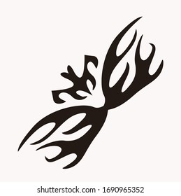 Tribal art tattoos are arranged with Maori ethnic elements frescos