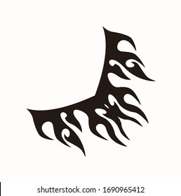 Tribal art tattoos are arranged with Maori ethnic elements frescos