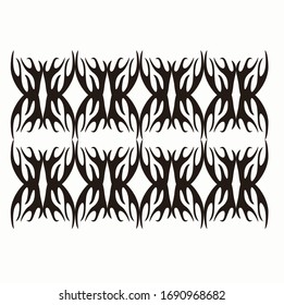 Tribal art tattoos are arranged with Maori ethnic elements frescos