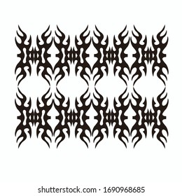 Tribal art tattoos are arranged with Maori ethnic elements frescos