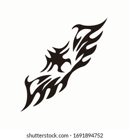 Tribal art tattoos are arranged with Maori ethnic elements frescos