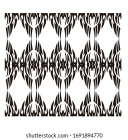 Tribal art tattoos are arranged with Maori ethnic elements frescos