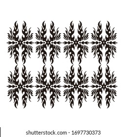 Tribal art tattoos are arranged with Maori ethnic elements frescos