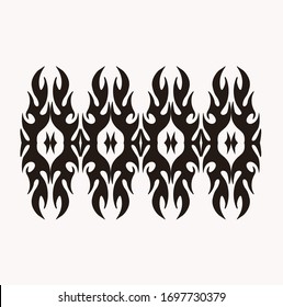 Tribal art tattoos are arranged with Maori ethnic elements frescos
