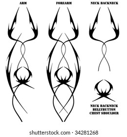 tribal artwork collection of tattoo set for different body sections