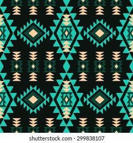 Tribal aztec geometric pattern in ethnic style. Tiled abstract rhombus background for your design.