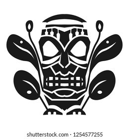 Tribal aztec mask idol icon. Simple illustration of tribal aztec mask idol vector icon for web design isolated on white background