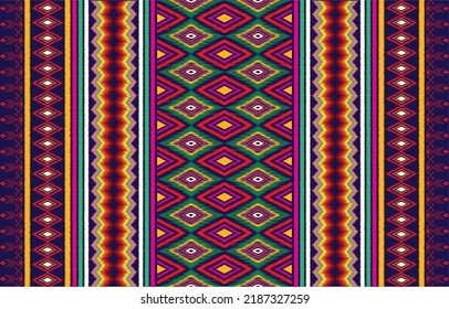 Tribal aztec print template for fabric and paper. Seamless pattern in boho chic style. Abstract background with ethnic ornament. Aztec pattern. Summer fashion.