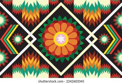 Tribal aztec print template for fabric and paper. Seamless pattern in boho chic style. Abstract background with ethnic ornament. Aztec pattern. Summer fashion.