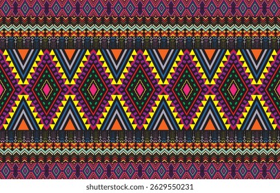 Plantilla de impresión azteca tribal para tela y papel. Patrón sin fisuras en estilo boho chic. Fondo Abstractas con adorno étnico. Patrón azteca. Moda de verano.