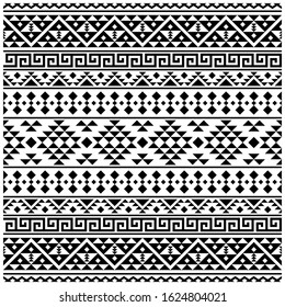 Ikat Ethnic Pattern Vector Black White Stock Vector (Royalty Free ...