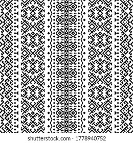 fondo tribal aztec de textura de patrón sin costura en el estilo tradicional color blanco negro 