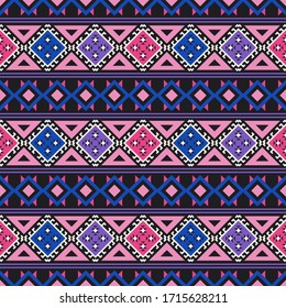 Tribal aztec seamless vector pattern. Geometric background with ethnic motifs. Design in boho style for printing on textile or paper.