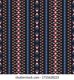 Tribal aztec seamless vector pattern. Geometric background with ethnic motifs. Design in boho style for printing on textile or paper.