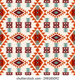 Tribal aztec style abstract geometric seamless pattern