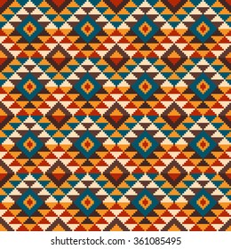 Tribal Aztec Style Seamless Geometric Pattern. Vector Illustration