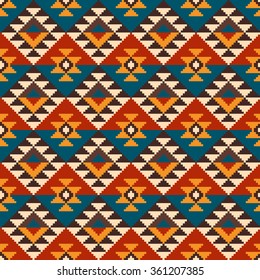 Tribal Aztec Style Seamless Geometric Pattern. Vector Illustration