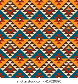 Patrón Geométrico Sin Precedentes, Estilo Tribal Azteca. Patrón de píxeles del vector. Diseño de estructura abstracta