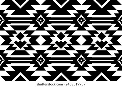 Vector azteca tribal retro sin patrón sobre fondo blanco. Navajo al sudoeste. Patrón geométrico étnico oriental sin costuras tradicional. Estilo mexicano. tela, ropa, alfombra, textil, batik, alfombra