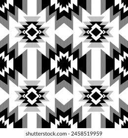 Vector azteca tribal retro sin patrón sobre fondo blanco. Navajo al sudoeste. Patrón geométrico étnico oriental sin costuras tradicional. Estilo mexicano. tela, ropa, alfombra, textil, batik, alfombra