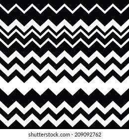Tribal Aztec zigzag seamless black and white pattern  