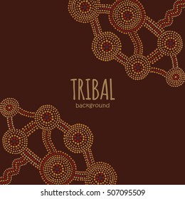 Tribal background in Aboriginal dot painting style.