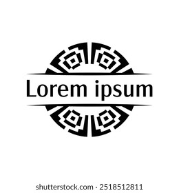 Tribal badge emblem template with sharp symmetrical patterns