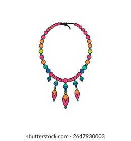 Tribal colar frisado vetor ilustração antigo adorno de joias étnicas para histórico ou design de moda cultural