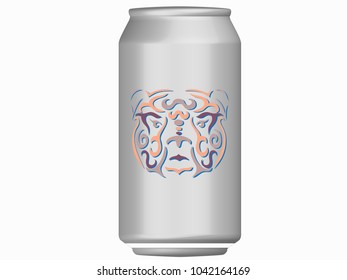 Tribal bear can mockup