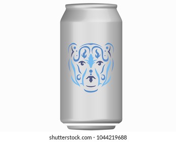 Tribal bear can mockup
