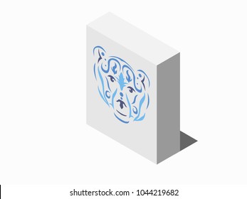 Tribal bear cardboard package box