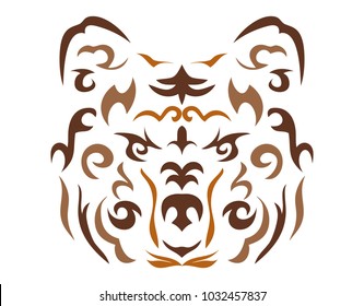 Tribal bear illustration