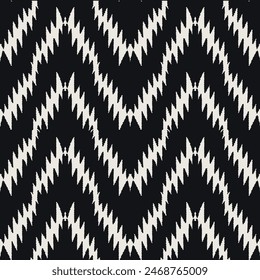 Tribal beige black zig zag mirror , Ethnicity botanical fashion colorful drawing beautiful textile ornamental ogee endless ornament seamless trendy endless pattern illustration stripe vector print 