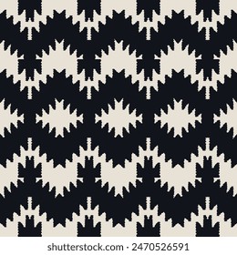 Tribal beige black zig zag mirror , Ethnicity botanical fashion colorful drawing beautiful textile ornamental ogee endless ornament seamless trendy endless pattern illustration stripe vector print 