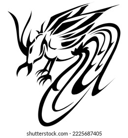 Tribal bird tattoo vector design suitable for stickers, logos, and others
