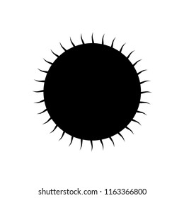 tribal black big sun design icon vector illustration on white background