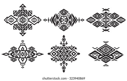 Set Ethnic Motif Collection Geometric Ethnic Stock Vector (Royalty Free ...