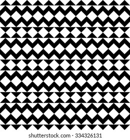 tribal black geometric pattern of triangles and rhombus