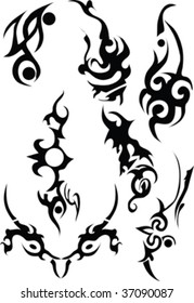 tribal black isolated on white