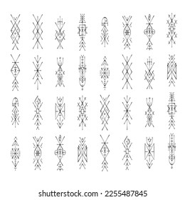 Tribal black isolated symbols. Vector pack